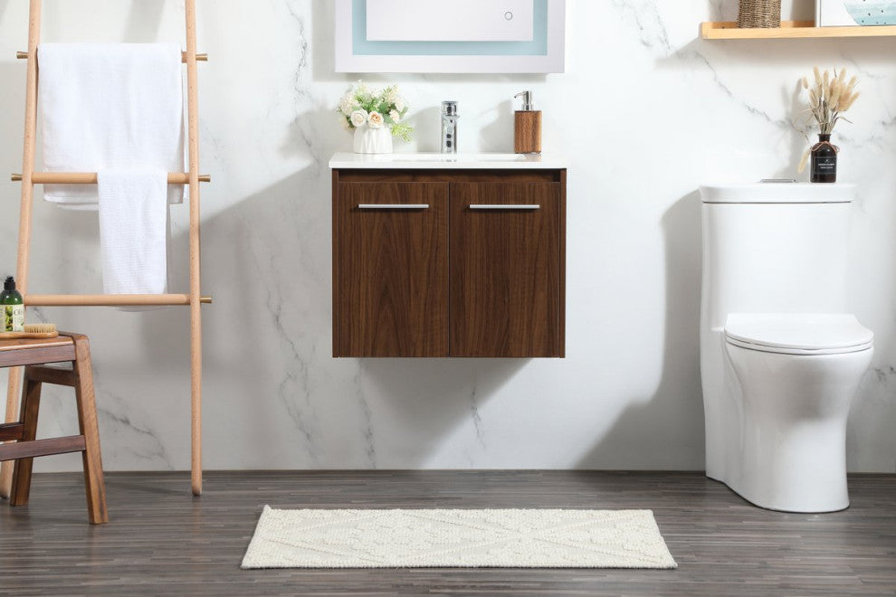 Elegant Decor Penn Bathroom Vanity Walnut