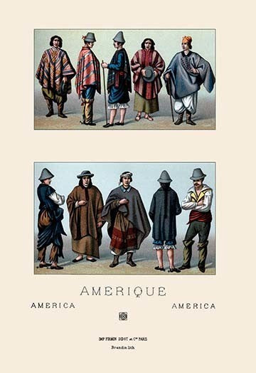 Popular Chilean Costume- Gallery Wrapped Canvas Art 28" x 42"