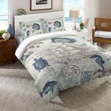 Laural Home Seaside Postcard Comforter, King