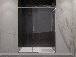 ANZZI Rhodes 76" Frameless Sliding Shower Door, Chrome, 48" W