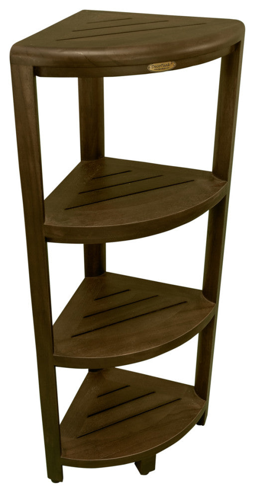 DecoTeak Oasis 4-Tier Teak Corner Shelf