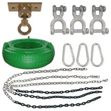Swing Set Stuff Inc. Complete Tire Swing Kit with Light Duty Swivel Green