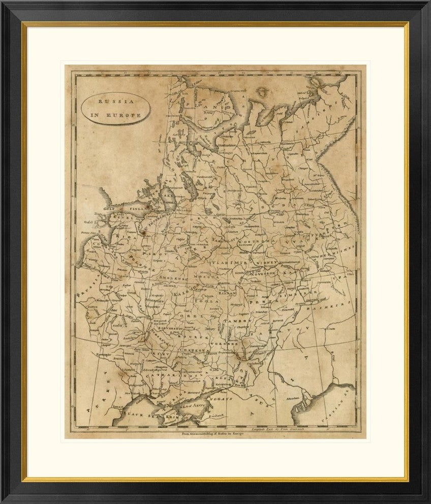 "Russia in Europe, 1812" Framed Digital Print by Aaron Arrowsmith, 34x40"