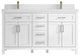Cambridge 60 Double Bathroom Vanity in White 2" White Quartz