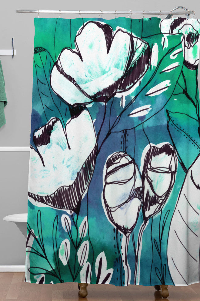 Deny Designs Cayenablanca Abstract Garden Shower Curtain