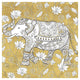 "Color my World Elephant II Gold" Paper Print by Daphne Brissonnet, 26"x26"