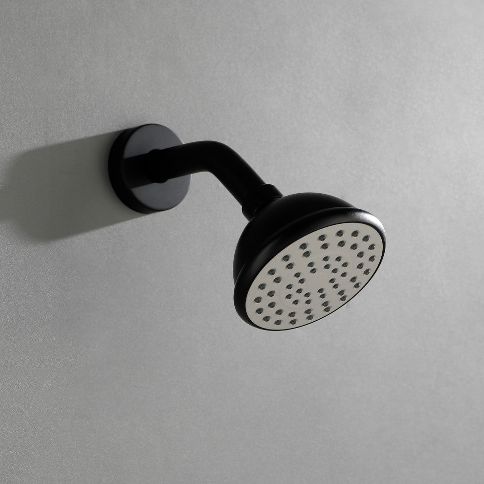 Wellfor Shower Faucet Set With Single-Spray Clean Shower Head, Matte Black