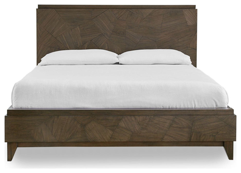Modus Broderick 5pc Queen Panel Bed Set W 2 Nightstand in Wild Oats