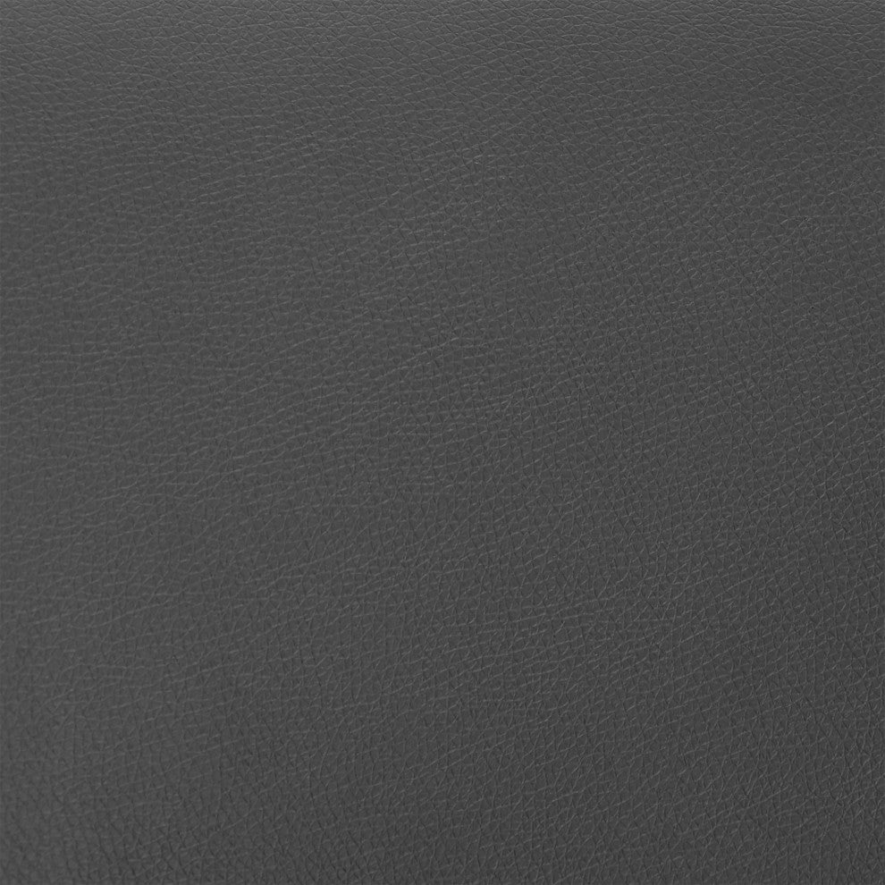 Pacific Gray Dining Room Accent Chair Set of 2, Gray Faux Leather and Black