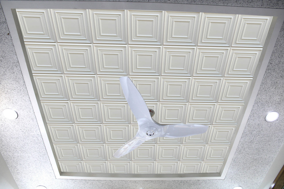 Silver 3D Ceiling Panels, 2'x2', 100 Sq Ft, Pack of 25