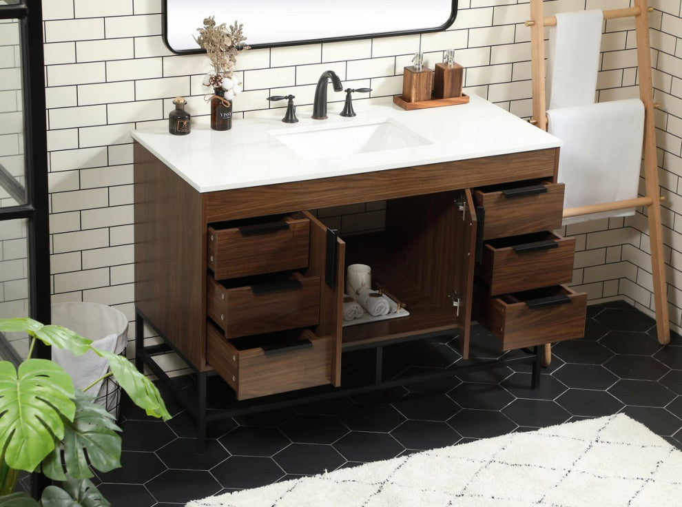 Home Living 22" Modern Walnut-Light Bathroom Vanity