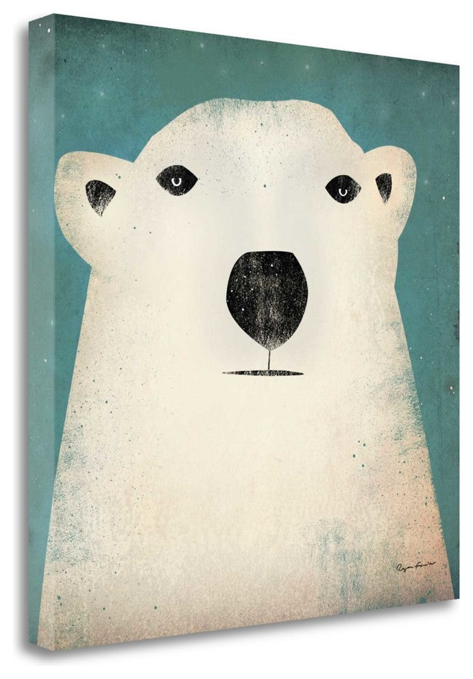 "Polar Bear" By Ryan Fowler, Giclee Print on Gallery Wrap Canvas, Ready to Hang