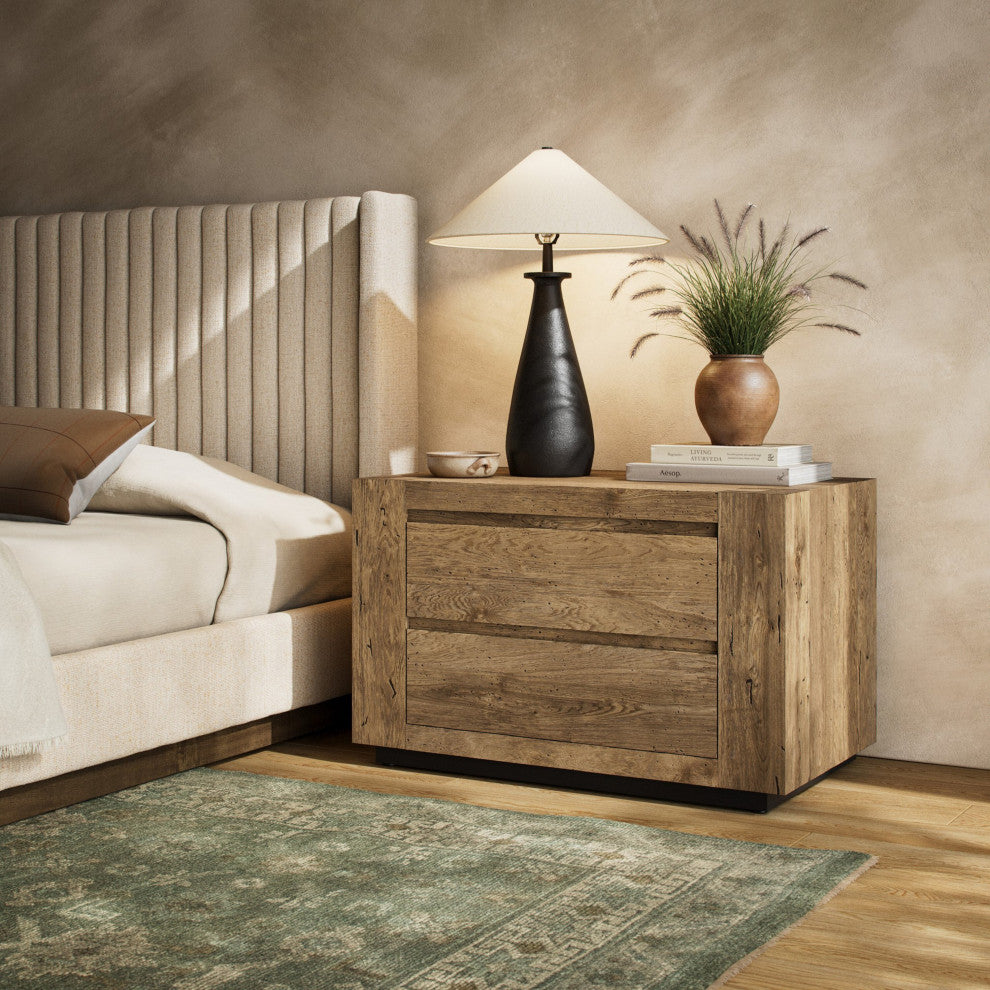 Abaso Nightstand Rustic Wormwood Oak