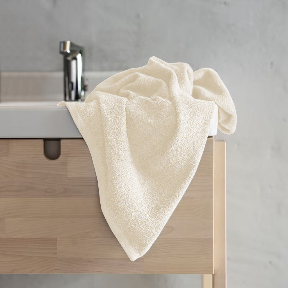 Organic 100% Cotton 650 GSM Feather Touch Quick Dry Bath Towel, Marshmallow, Pack of 12
