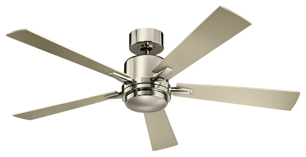 52" Lucian LED Fan, Polished Nickel/Black/Silver Blade