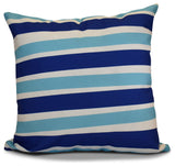 Decorative Holiday Pillow, Striped, Royal Blue, 16"x16"