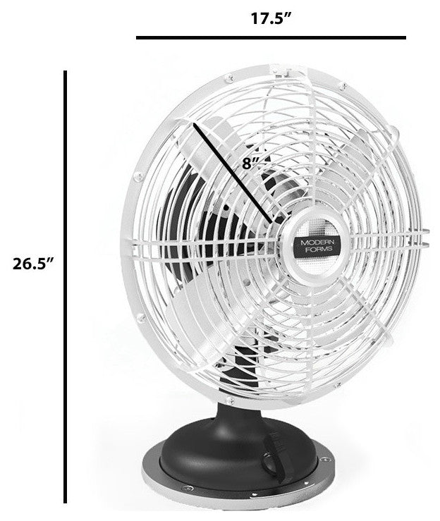 Modern Forms 18" Oscillating Plug-in Desk Fan With 3-Speed Motor Control