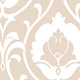 Modern Damask Wallpaper, Taupe and White, Set of 3 Bolts