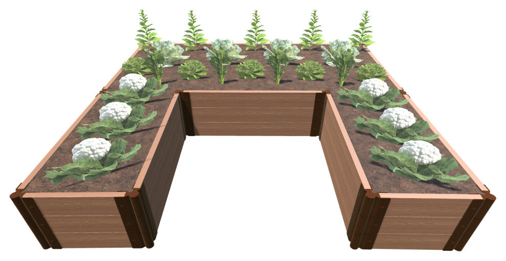 Classic Sienna Walk-In U-Shape Ft. Bragg 8'x8'x16.5" Raised Garden Bed