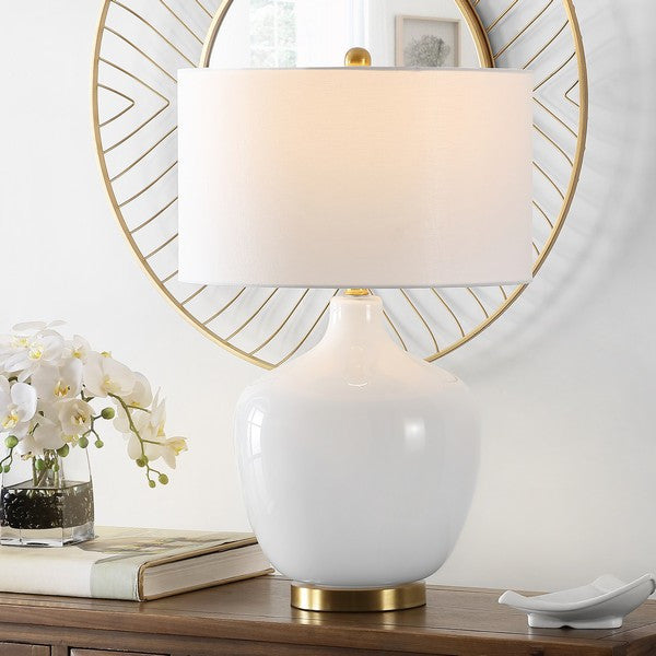 Safavieh Eugenie Glass Table Lamp Antique, White