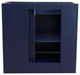 37" Single Sink Vanity, Blue Finish With Gray Granite