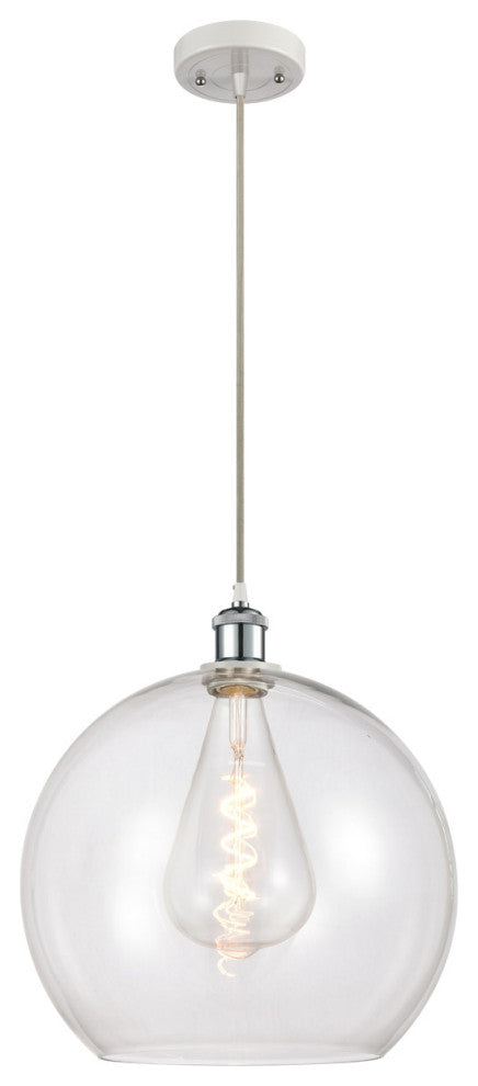Innovations 516-1P-WPC-G122-14-LED 1-Light Pendant, White, Polished Chrome