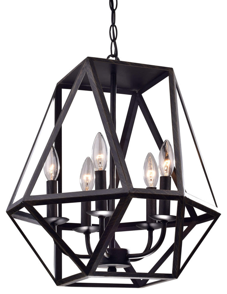 Iris 5-light Modern Antique Black Chandelier