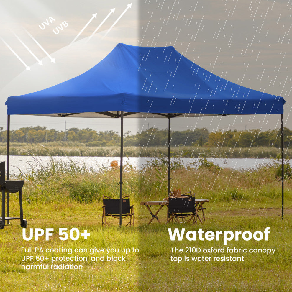 JEAREY Pop Up Canopy Tent, Outdoor Canopy, 4 Sand Bags, Royal Blue, 10x15ft