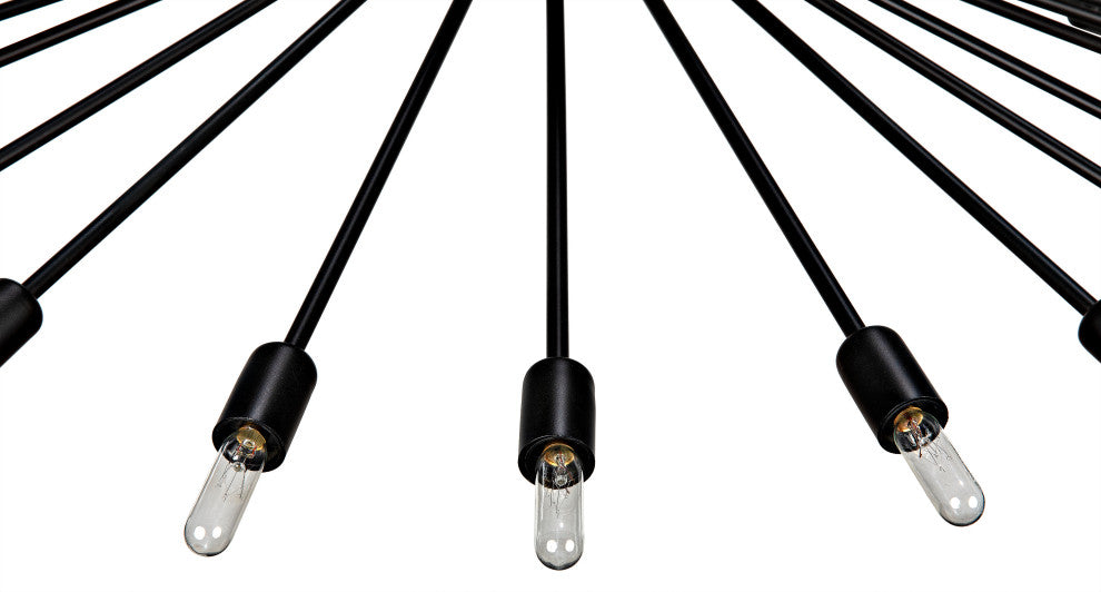 Lampberto Chandelier, Black Steel
