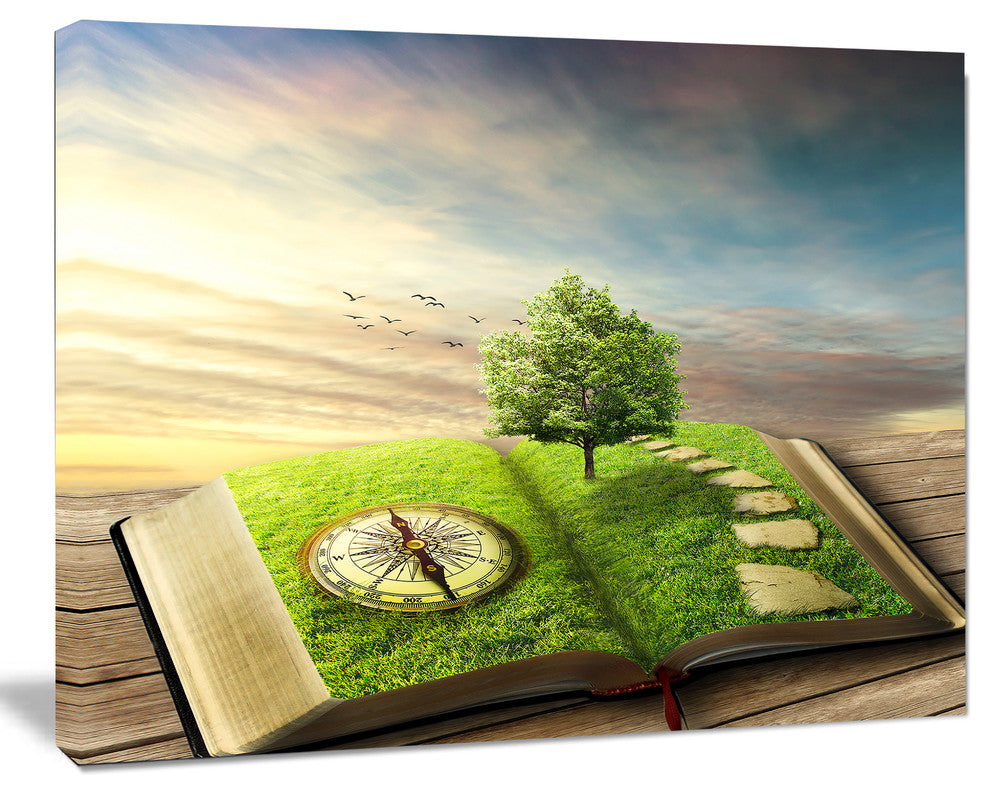 Book of Life with Greenery, Landscape Canvas Art Print, 40"x30"