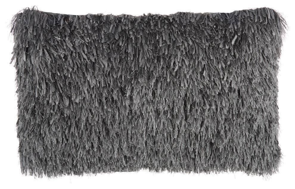 Mina Victory TL048 Throw Pillow, Charcoal, 14" x 24"
