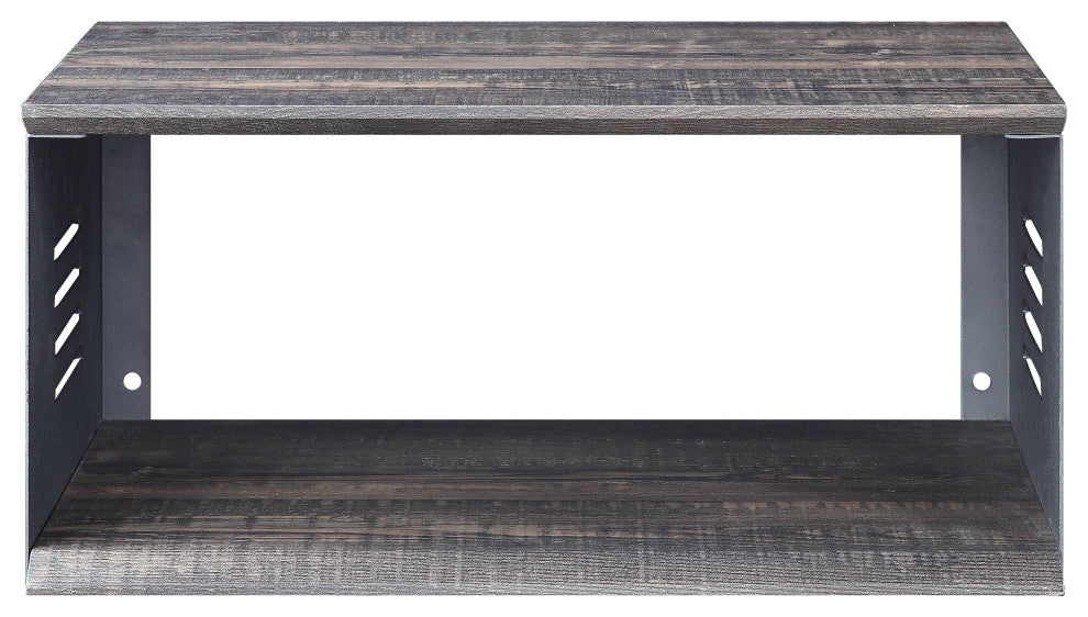 ACME Cargo Accent Table WithWall Shelf, Gunmetal