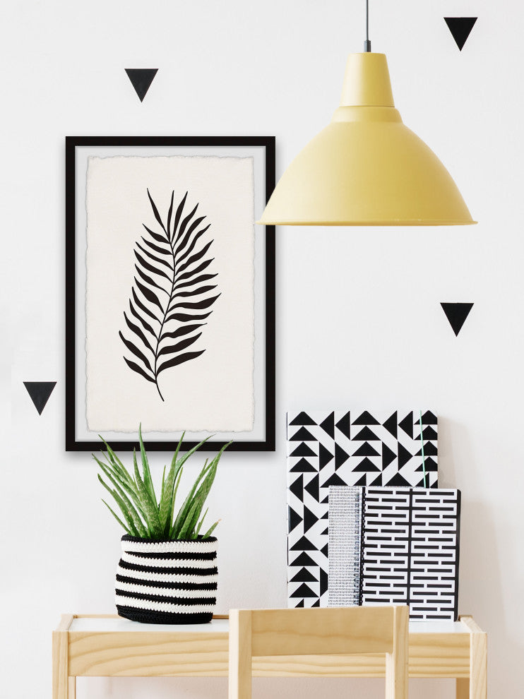 "Black Fern Leaf" Framed Painting Print, 16x24