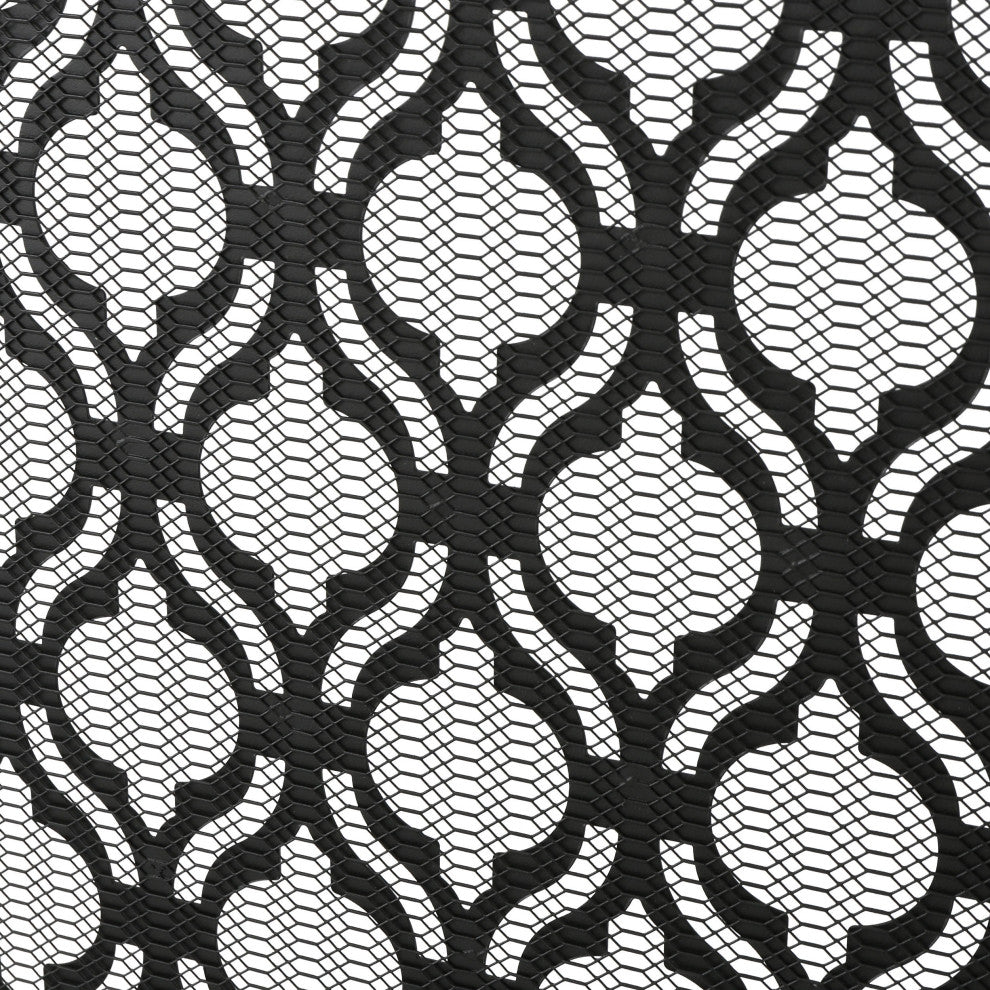 GDF Studio Elmer Single Panel Iron Fire Screen, Black