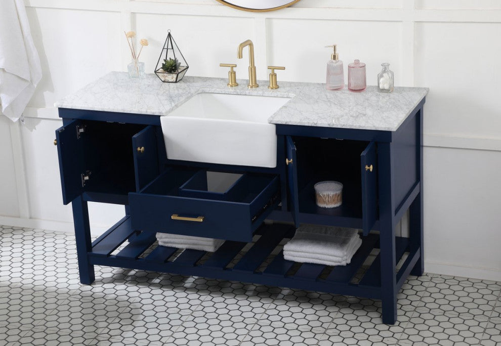 Home Living 22" Farmhouse Blue-Light Bathroom Vanity