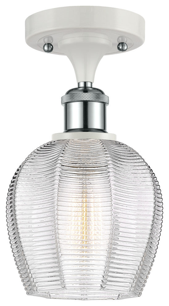Innovations 516-1C-WPC-G462-6 1 Light Semi-Flush Mount, White, Polished Chrome
