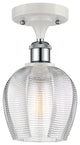 Innovations 516-1C-WPC-G462-6 1 Light Semi-Flush Mount, White, Polished Chrome