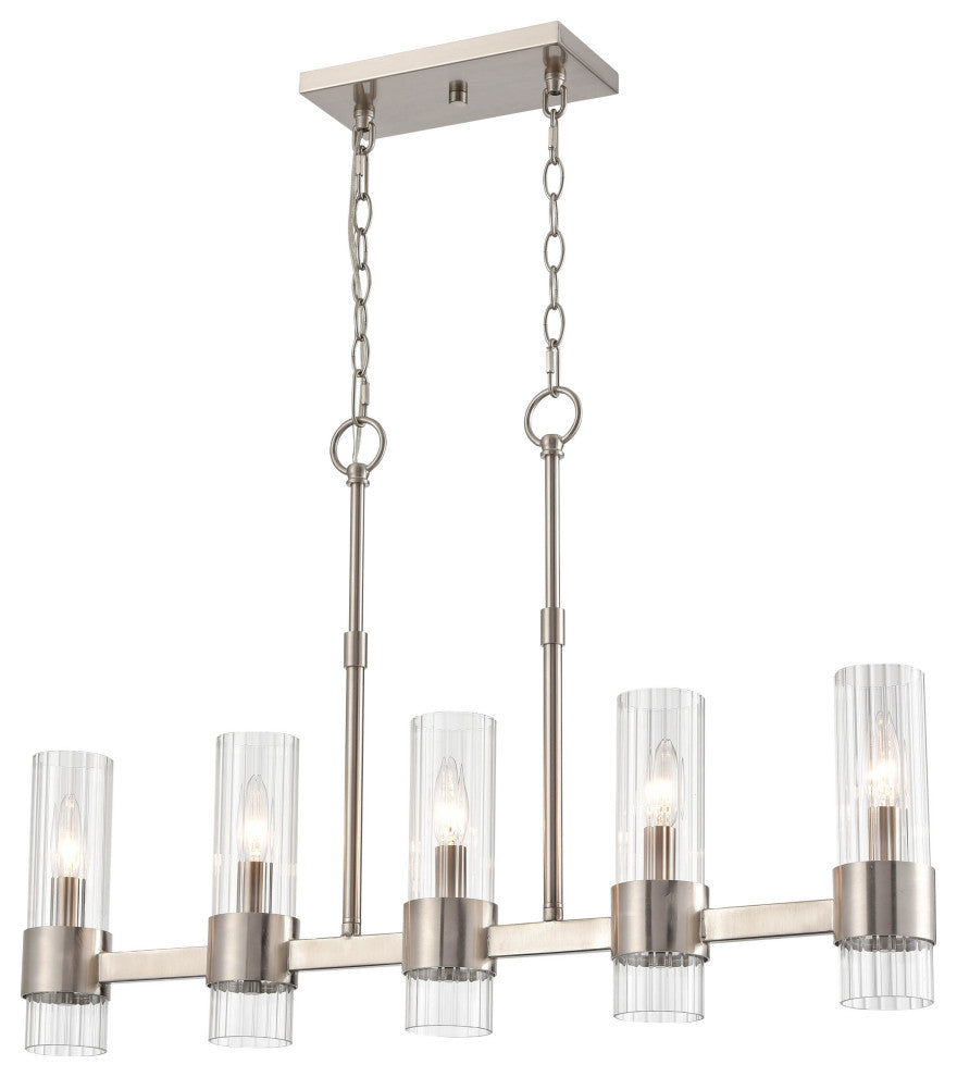 5 Light 32" Brushed Nickel Chandelier