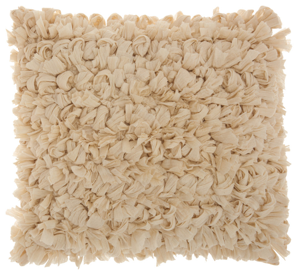 Mina Victory DL658 Throw Pillow, Beige, 16" x 16"