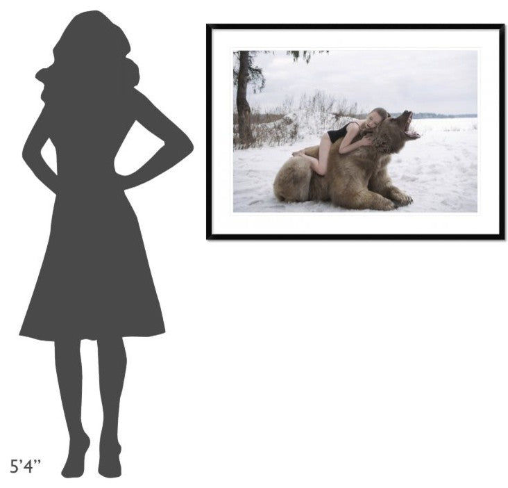 "Napping on a Bear" Framed Digital Print by Olga Barantseva, 44x32"