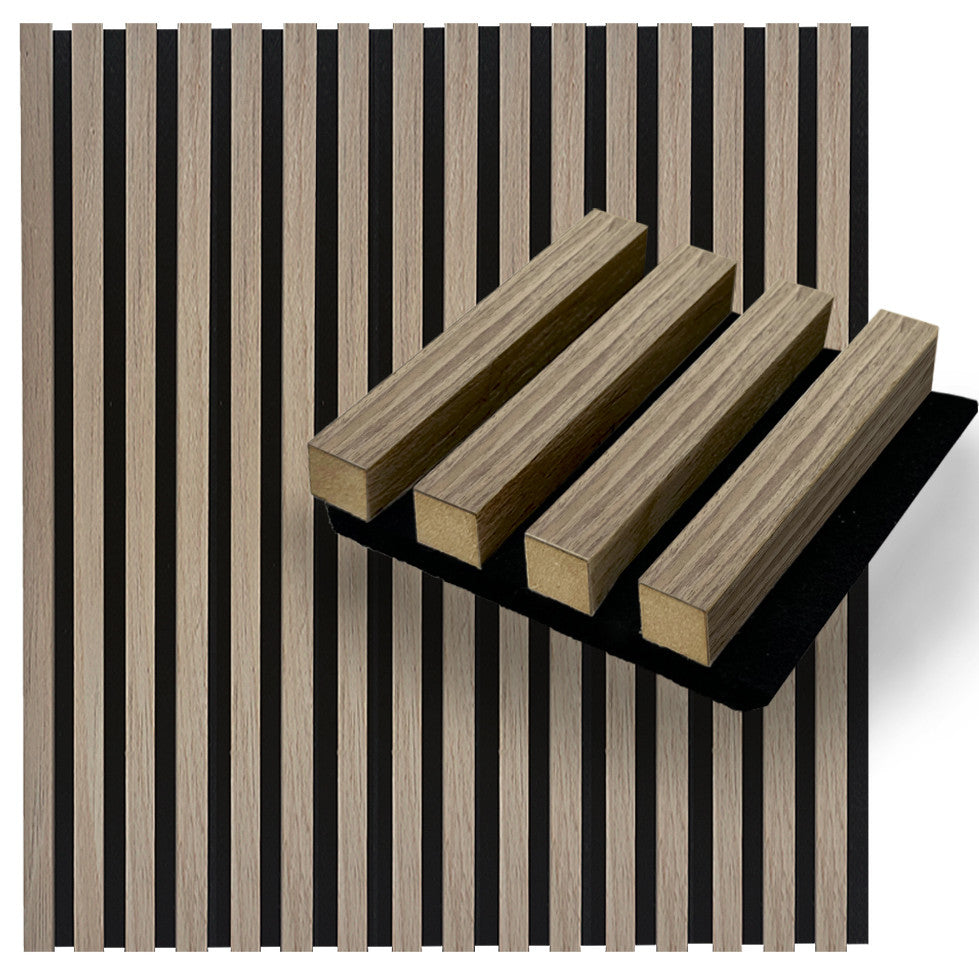 Acoustic Wood Wall Panels | Soundproof Paneling For Wall Decor, Silver Ash, Sample, Acoustica Slim
