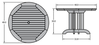 Round Dining Table, 48", Harbor Gray