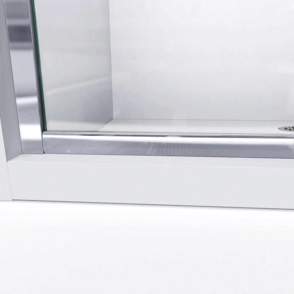 DreamLine Infinity-Z Frameless Sliding Shower Door, Frosted Glass, 56"-60"