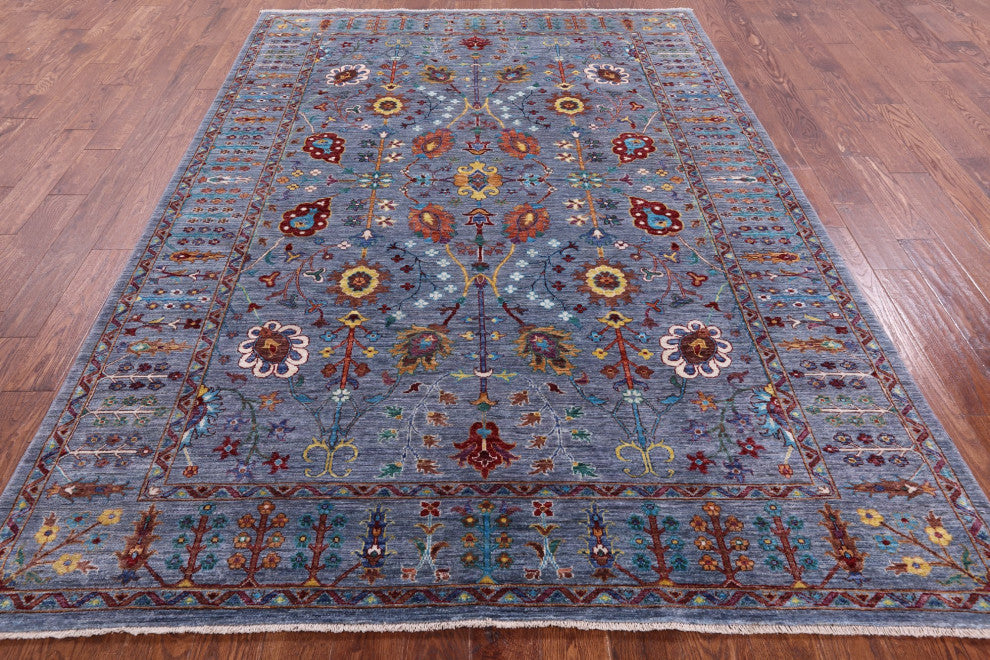 Hand Knotted Persian Tabriz Wool Rug 6' 10" X 9' 9" Q9823