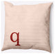 18" x 18" Modern Monogram Indoor/Outdoor Polyester Throw Pillow, Maple Red