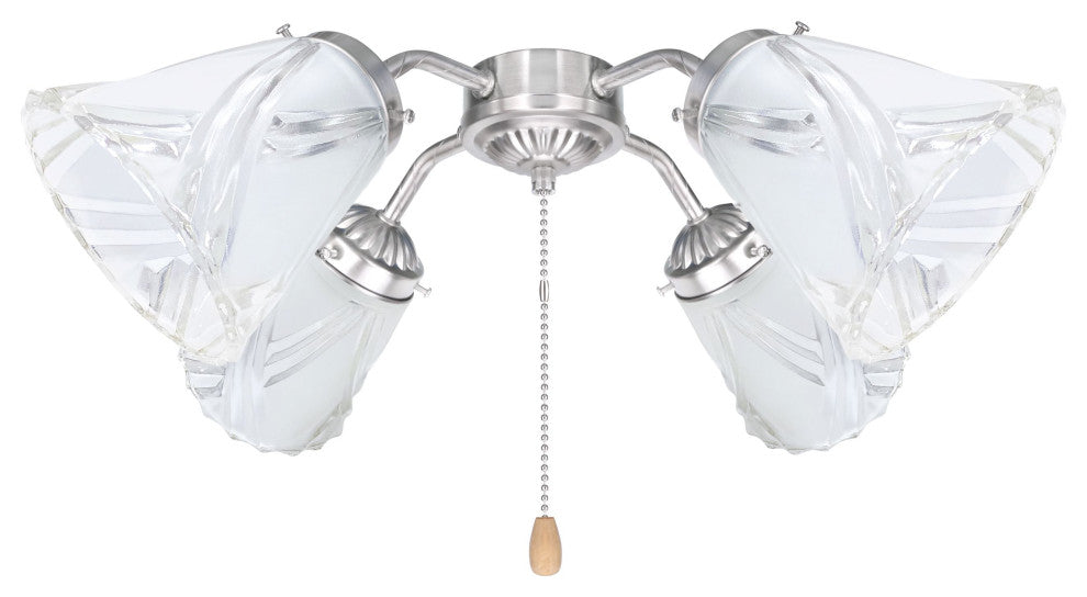 23124-4 Replacement Clear & Frosted Ceiling Fan Glsss Shade, 4 Pack.