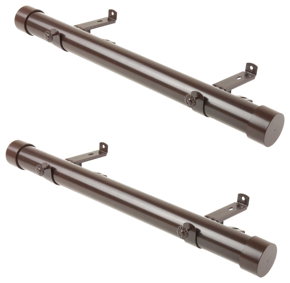 Collin 1.5" Side Curtain Rod, Cocoa, 24"