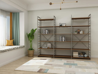 Contemporary Etagere Bookcase, 98"Wx79"H