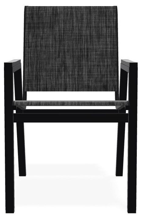 Bazza Sling Stackable Outdoor Dining Chair, Augustine Shadow/Black
