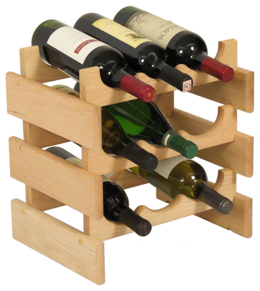 9 Bottle Dakota Wine Rack, Unfinished